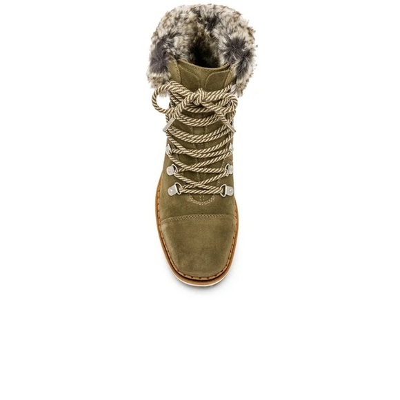 Sam Edelman Moss Green Fur Lined Combat Boot - Picture 2 of 4